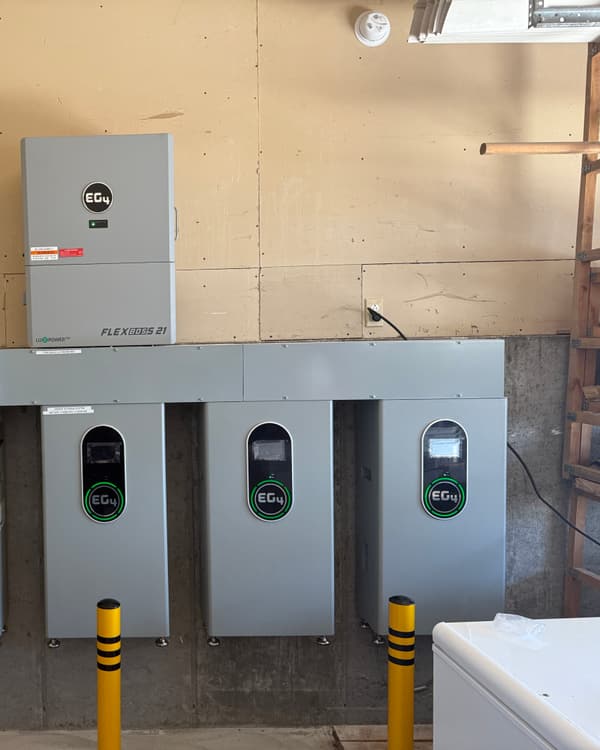 EG4 FlexBoss inverter and battery bank in a Payson, Utah garage