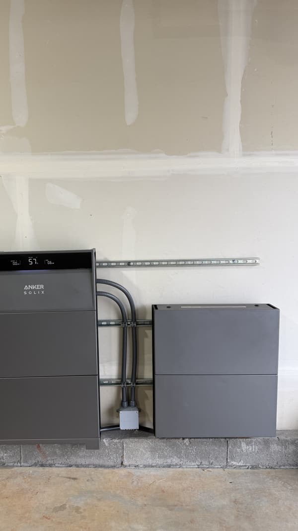 Anker SOLIX X1 battery system in a Saratoga Springs, Utah garage