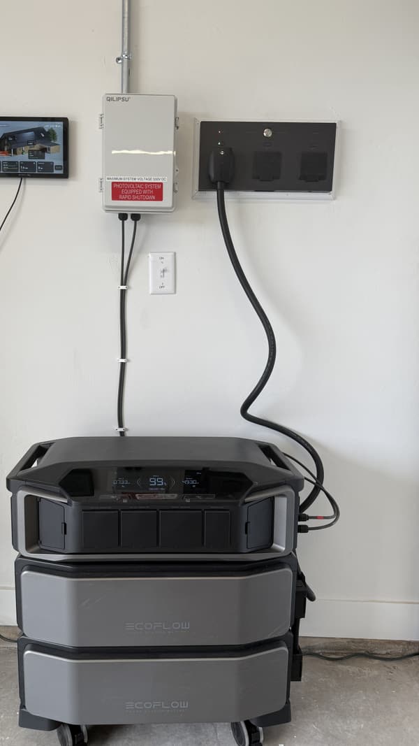 EcoFlow Delta Pro Ultra whole-home system in a Toquerville, Utah garage