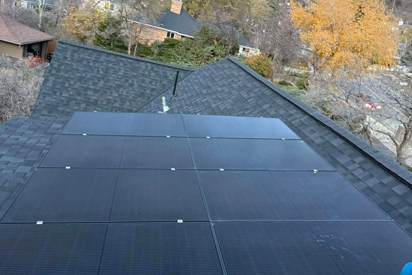Solar panels installed on a Utah home roof