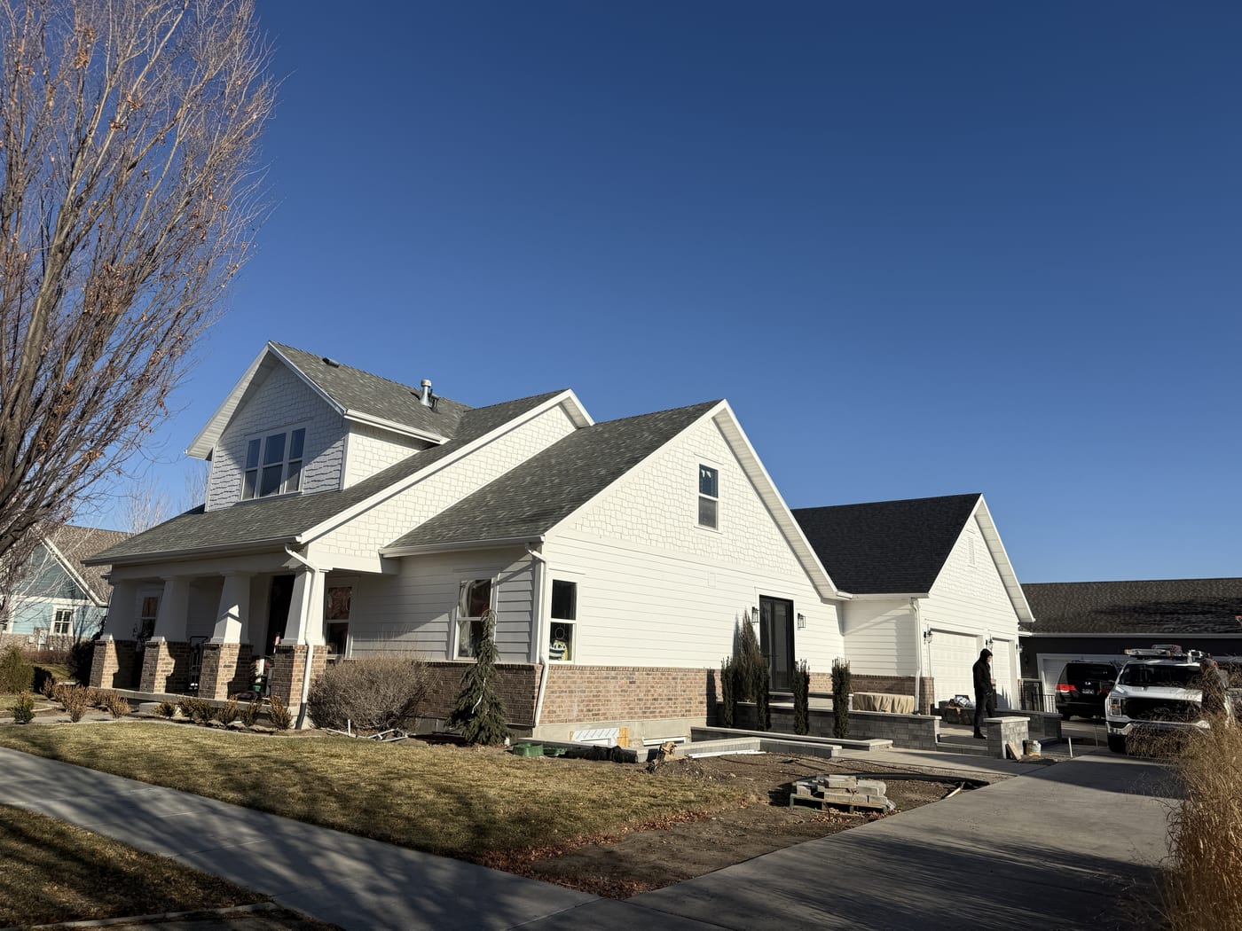 House exterior from street, rotated image, solar panels not clearly visible from this angle